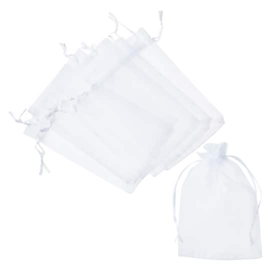 15 Packs: 12 ct. (180 total) Large White Organza Favor Bags by Celebrate It&#x2122; Occasions&#x2122;